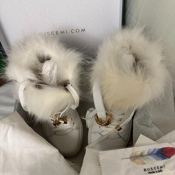 Buscemi Womens 100MM New Rabbit White Sneakers US 9 - Picture 9 of 13
